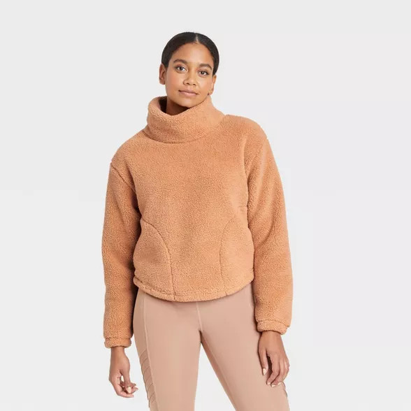 Women's Cozy Cowl Neck Pullover Sweatshirt - All in Motion™ | Target