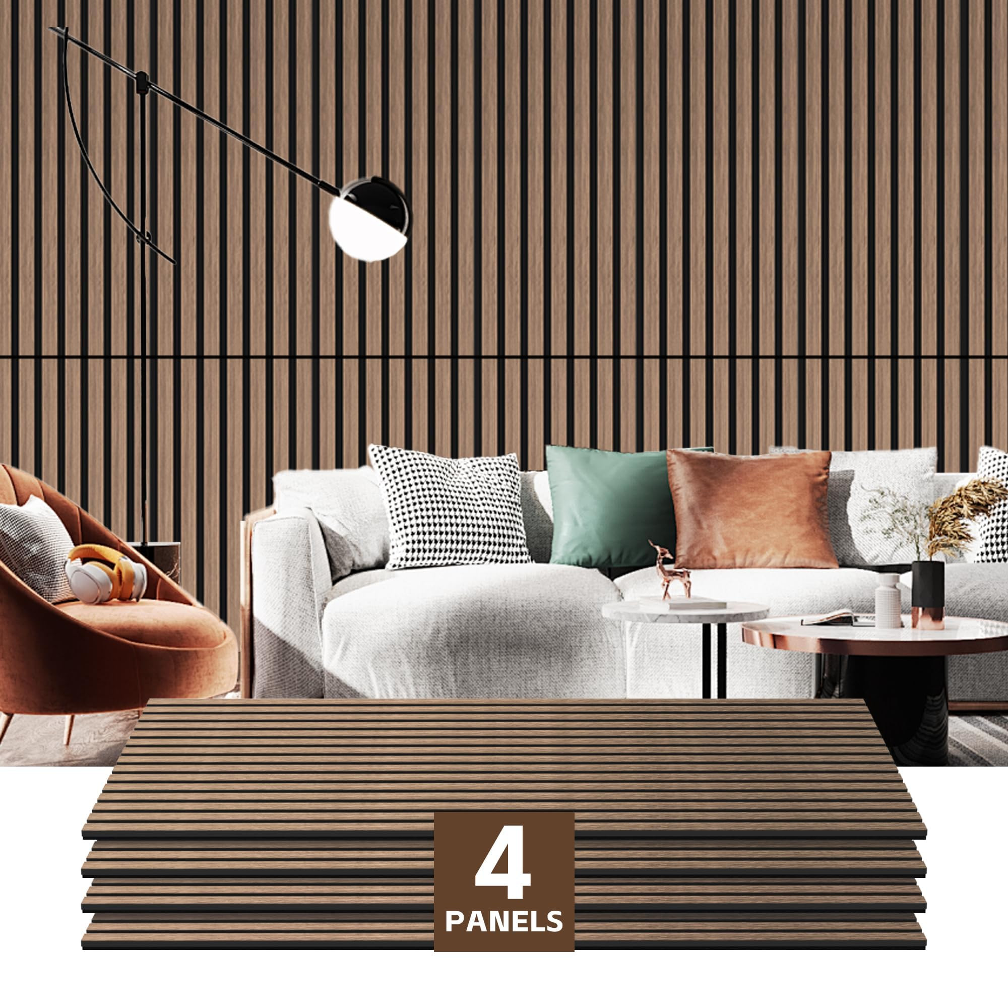 RITOLLO 4 Pack Wood Panels for Wall, 47.2"×23.6" Wood Slat Acoustic Panels for Wall, Soundproof ... | Amazon (US)