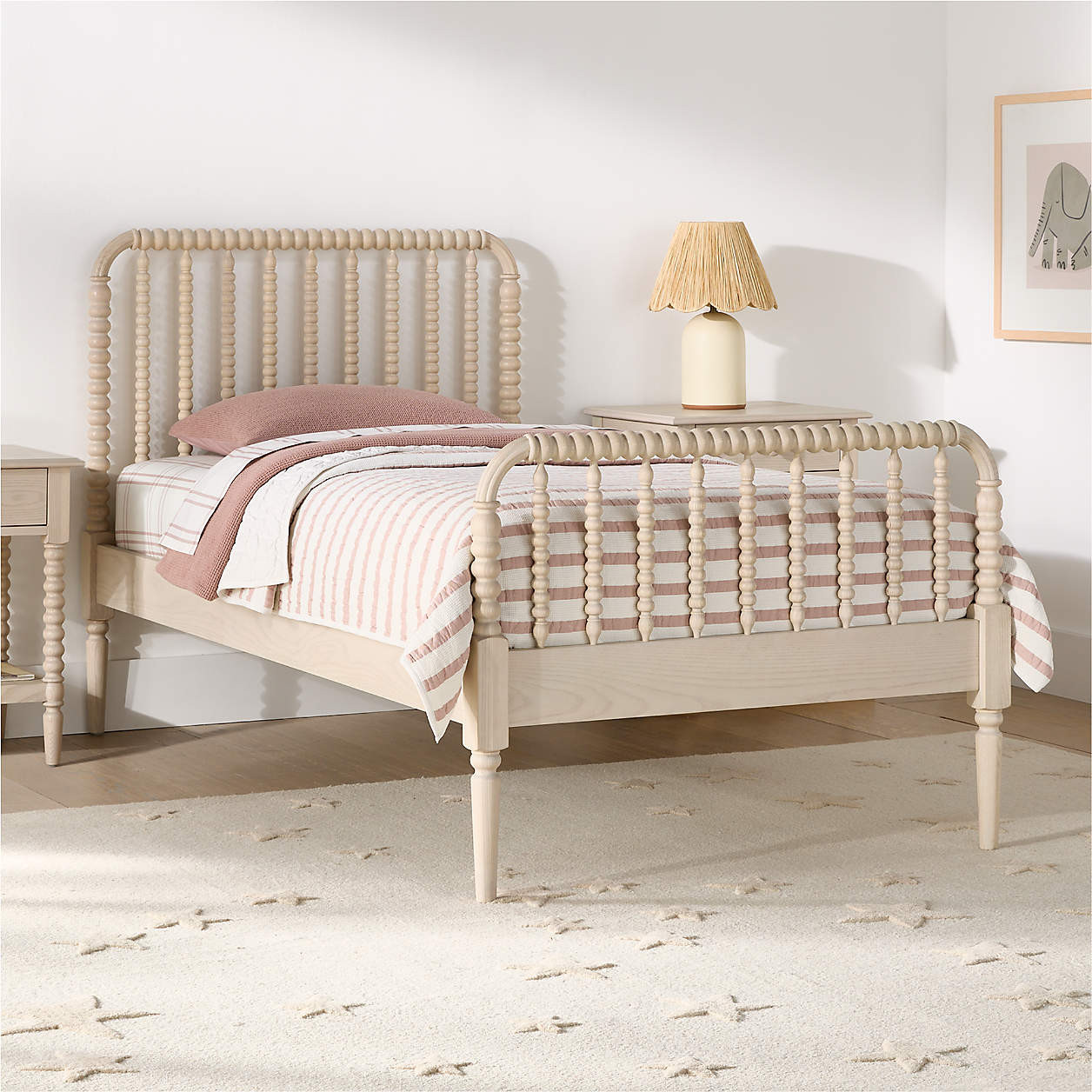 Jenny Lind Washed Natural Wood Spindle Kids Twin Bed + Reviews | Crate & Kids | Crate & Barrel