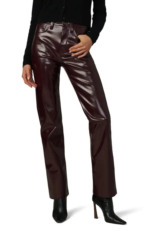 Joe's The Patent Coated Faux Leather Pants in Bordeaux at Nordstrom, Size 30 | Nordstrom