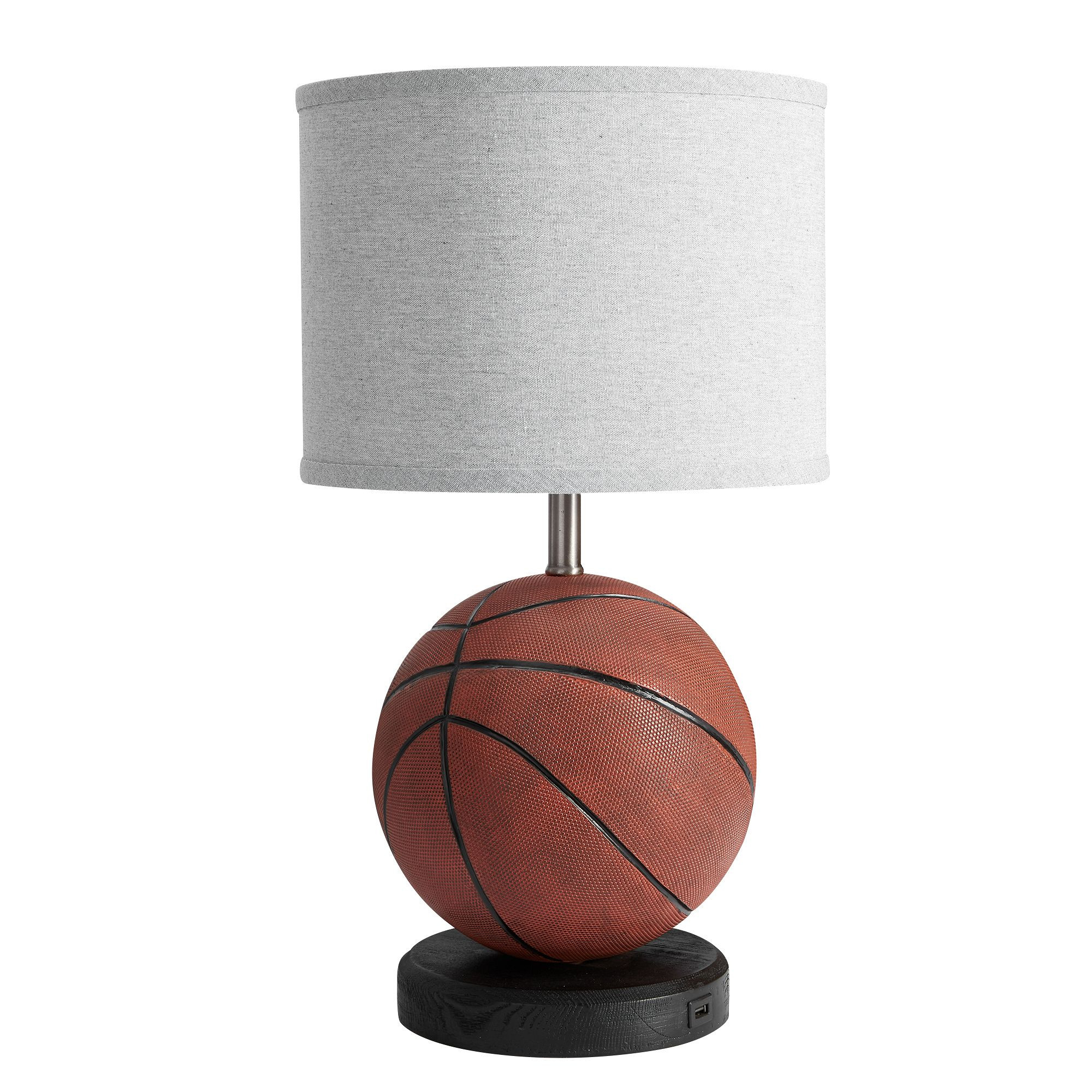 Basketball Table Lamp with USB, Brown | Pottery Barn Teen