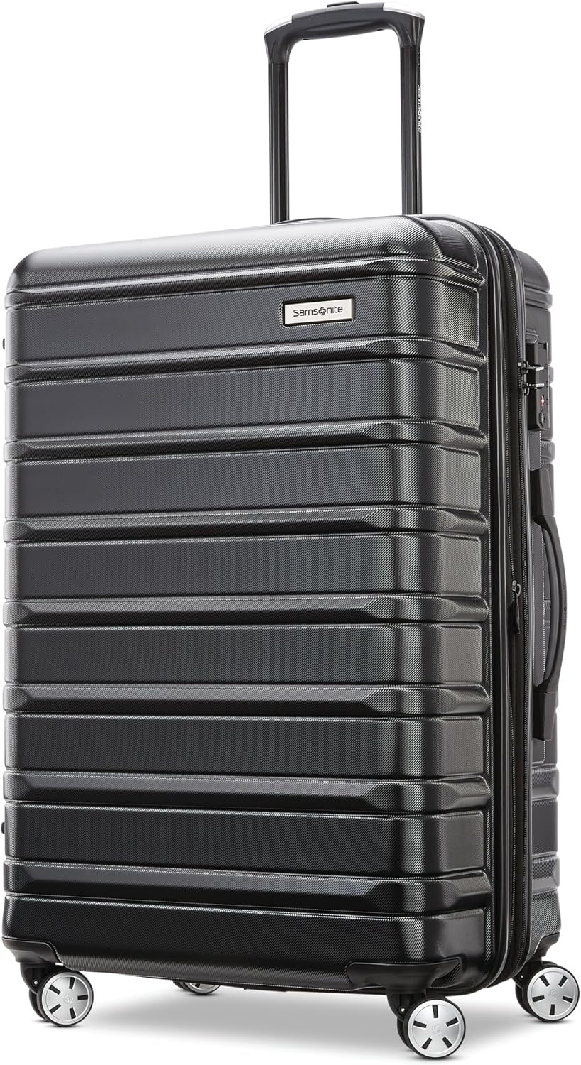 Samsonite Omni 2 24-Inch Medium Checked Hardside Luggage with 360° Spinner Wheels - Scratch Resistant Hardshell - TSA Lock - Expandable Polycarbonate Shell for Lightweight Travel - Midnight Black | Amazon (US)