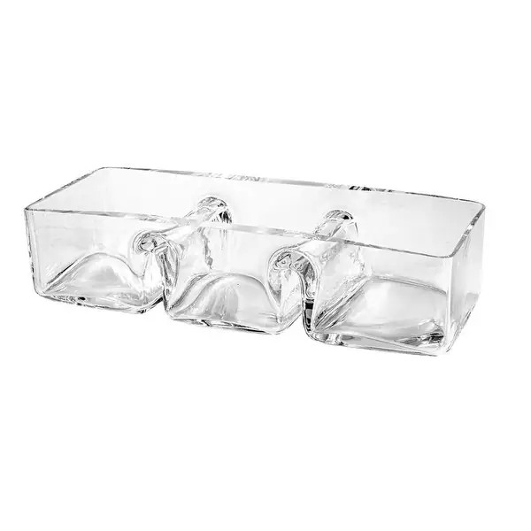 European Glass Sectional Dish - tray- 3 Part- Rectangular -12" Long - Bed Bath & Beyond - 3929754... | Bed Bath & Beyond