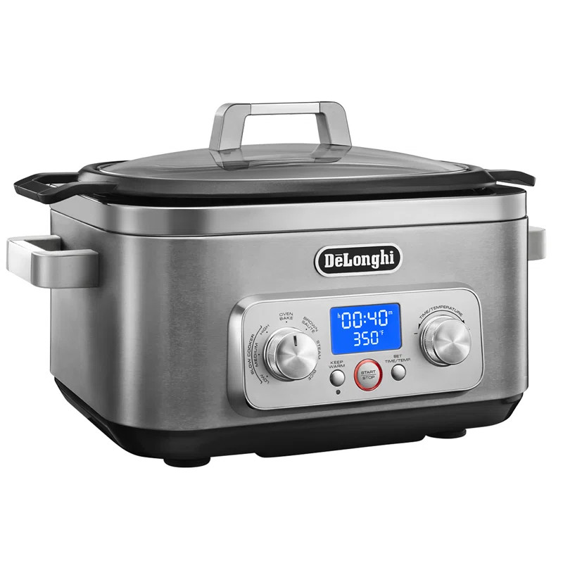 De'Longhi Livenza Multi-Cooker, Stainless Steel - 6 qt - Crock Pot Slow Cooker | Wayfair North America