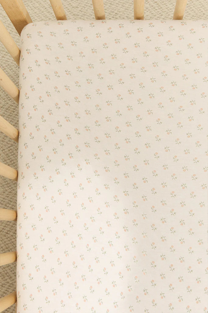 Blush Floret Crib Sheet | Solly Baby