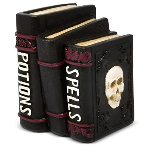 Gift Boutique Halloween Spell Book Decor – Resin Potions Spells Decorative Books with Skull for Tabletop, Mantle, Haunted House and Party Decorations | Amazon (US)