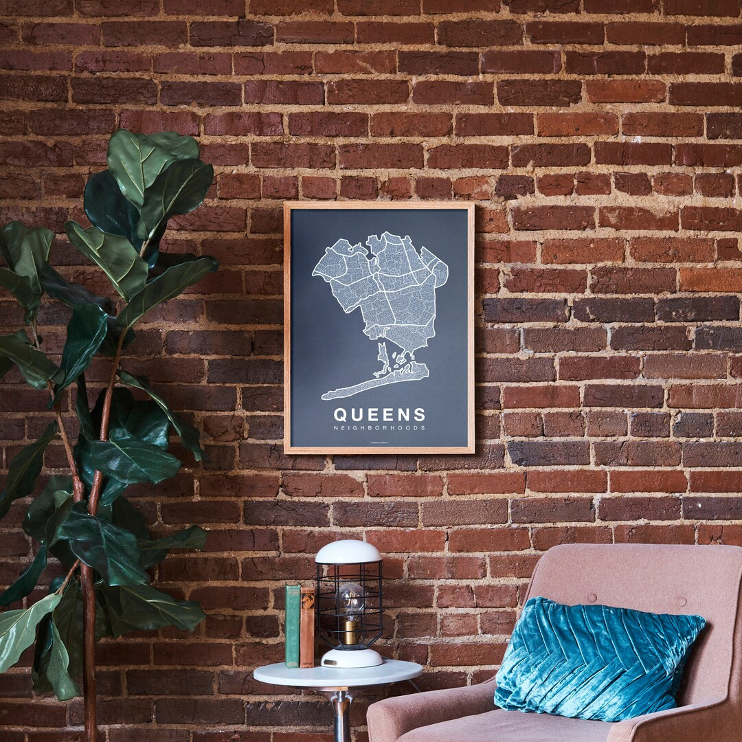 Minimal City Maps, Queens Neighborhood Map, Handmade, Queens NYC Map Print, Art Decor, Moving Gif... | Etsy (US)