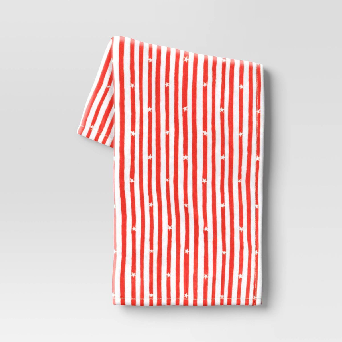 Star Striped Printed Plush Throw Blanket Red/White - Sun Squad™ | Target