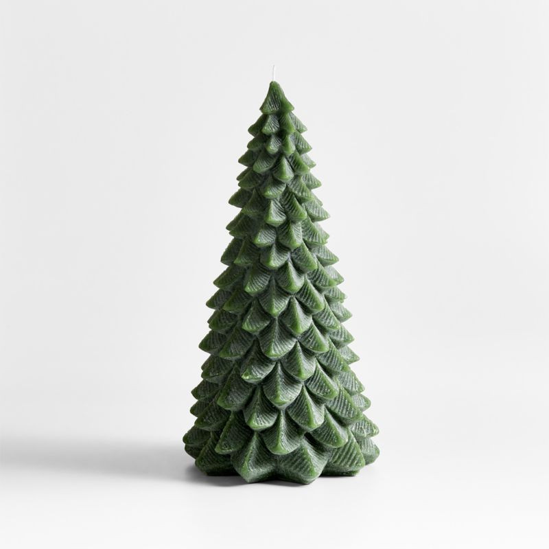 13&quot; Green Pine Tree Candle + Reviews | Crate &amp; Barrel | Crate &amp; Barrel