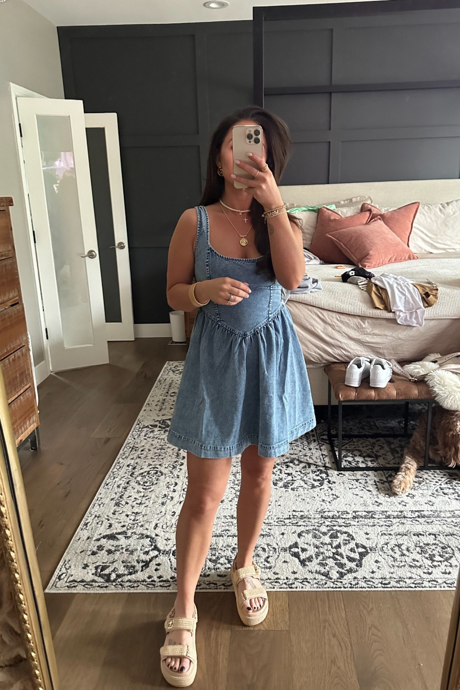 Aerie denim dress size small TTS 

Spring break 
Spring outfits 
Easter 
Spring dress 

#LTKstyletip #LTKsalealert #LTKfindsunder50