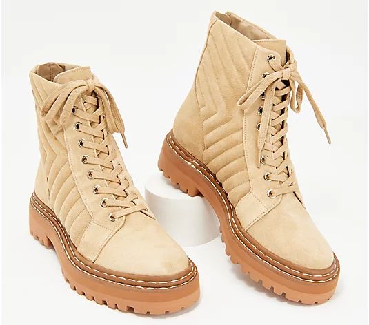 Vince Camuto x Fashion Jackson Suede Lace-Up Hiker Boots - Puchenie - QVC.com | QVC