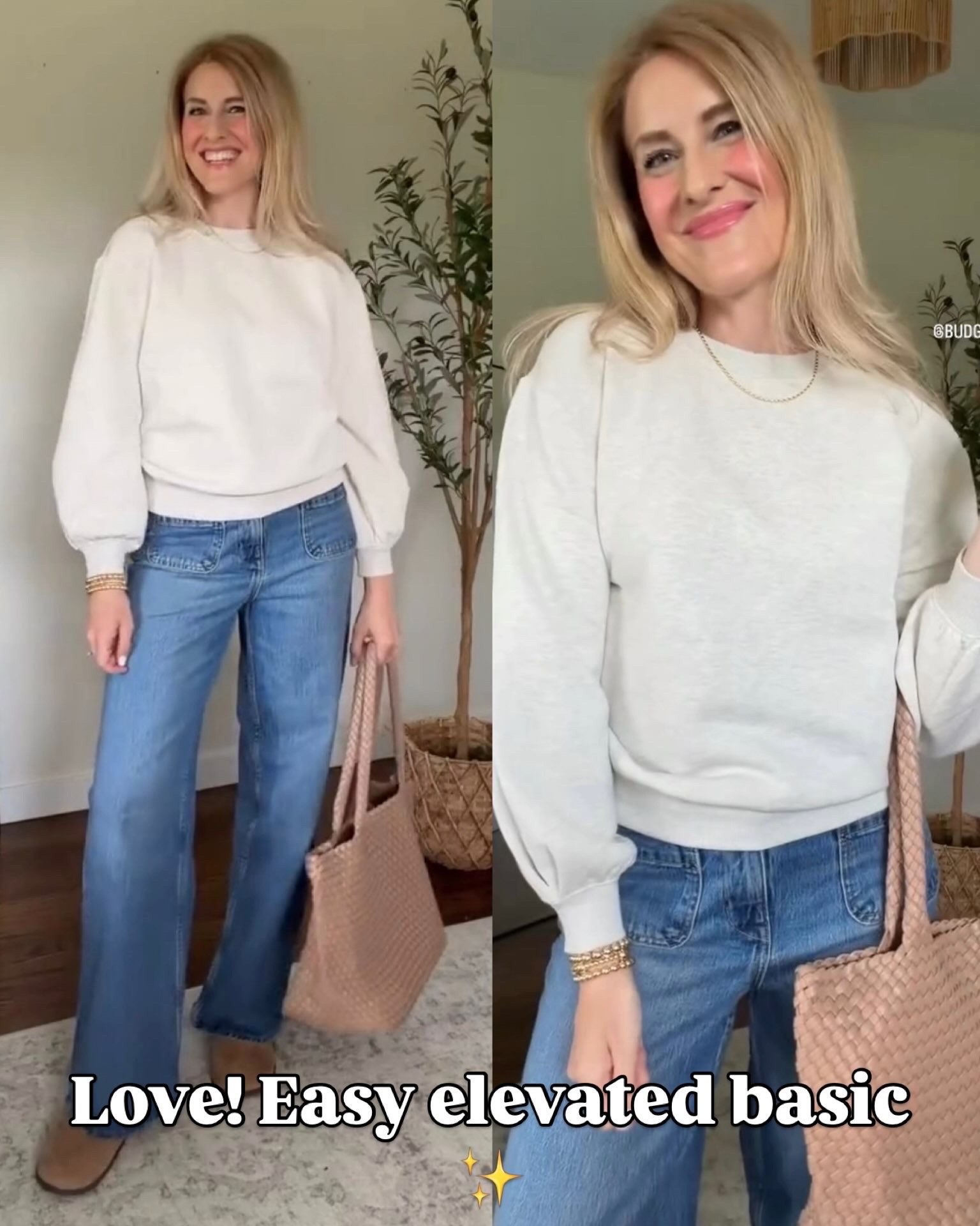 Scenario puff sleeve sweatshirt fit tss I’m in a small but then I also grabbed a medium for a relaxed fit in the brown color. #walmartfashion