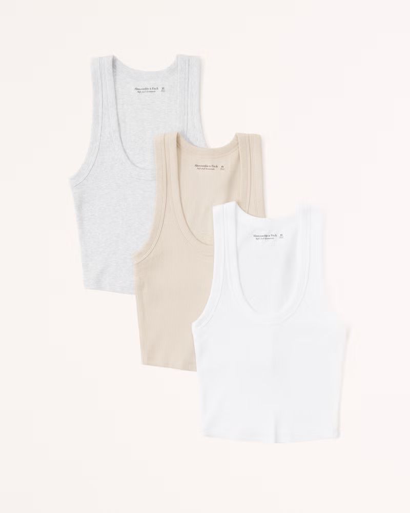 3-Pack Essential Scoopneck Tanks | Abercrombie & Fitch (US)