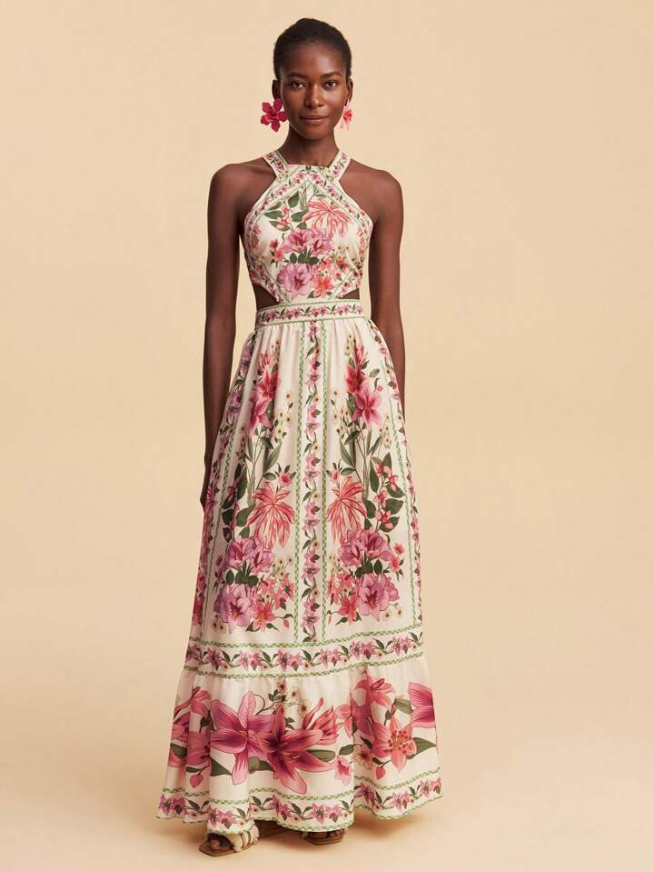 Travachic Vestido Feminino De Ombro De Fora Com Estampa Tecida | SHEIN