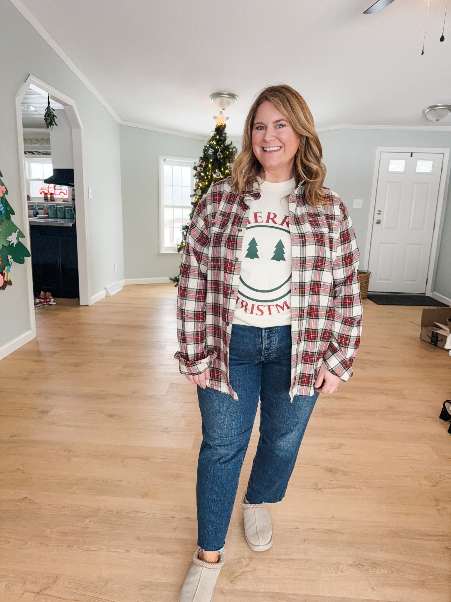 Wearing a large in my Christmas graphic tee and a large in my flannel (men’s ). My jeans are a 14 petite 

Use code STEPHSHARES20 to save $$ at Mountain Moverz!

#LTKHoliday #LTKFindsUnder50 #LTKMidsize