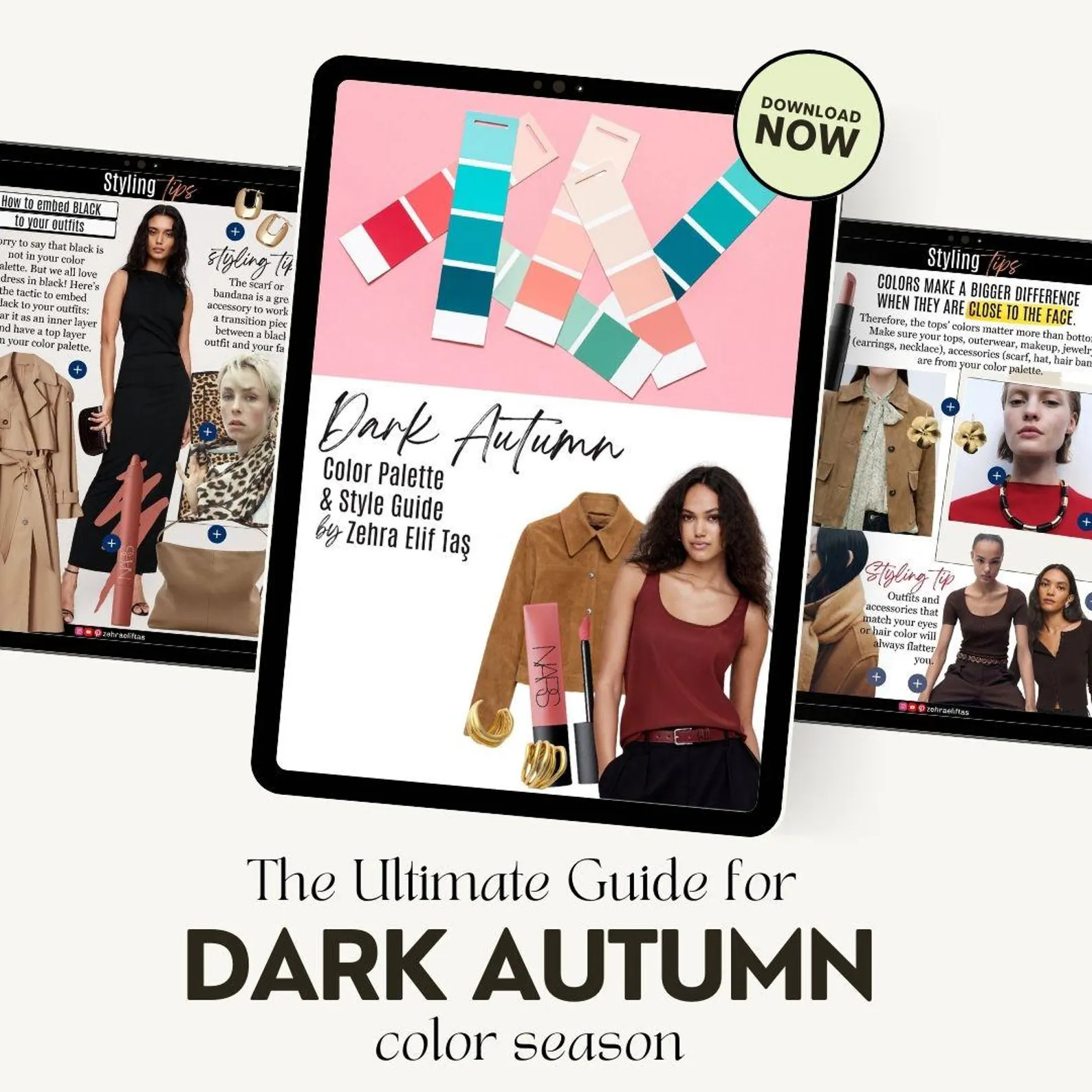 DARK AUTUMN Seasonal COLOR, Makeup Palette & Style Guide by Personal Stylist Deep Dark Autumn Mak... | Etsy (US)