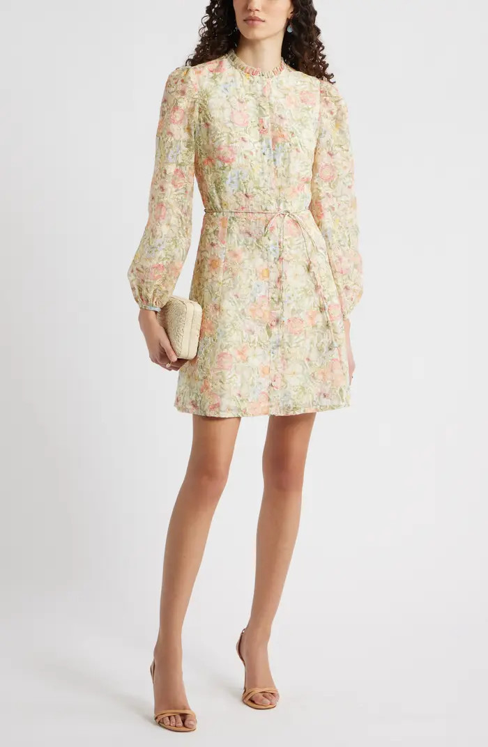 Floral Embroidered Button-Up Shirtdress | Nordstrom