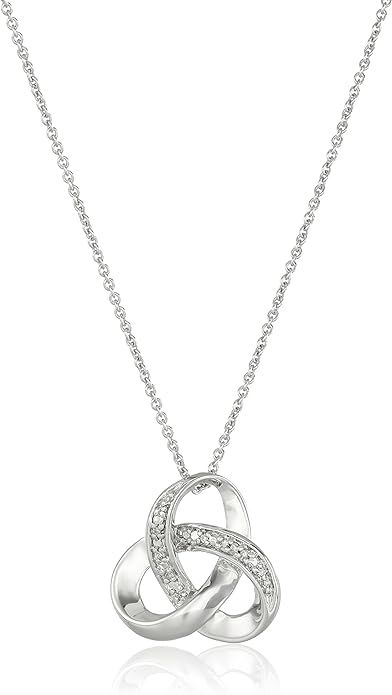 Amazon Collection Sterling Silver Diamond Accent Knot Pendant Necklace , 18" | Amazon (US)
