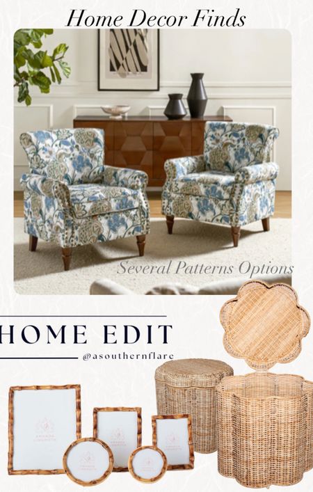 Home Decor Finds, woven Storage Basket, accent chairs, frames 

#LTKhome #LTKover40 #LTKstyletip