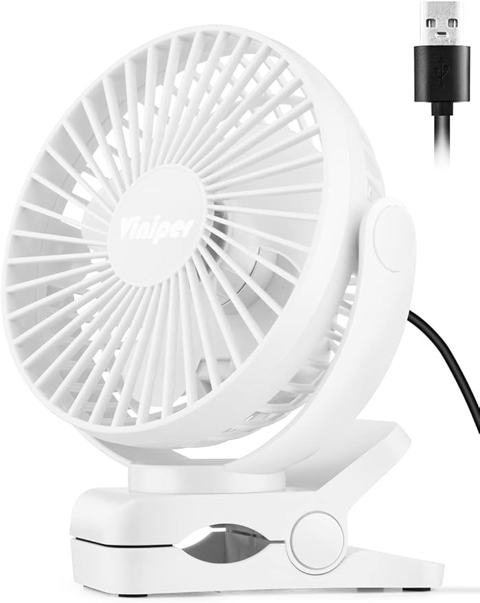 Viniper 6 inch USB Clip on Fan, Portable Small Desk Fan : 360° Rotation, 3 Speeds Wind Table Fan... | Amazon (US)