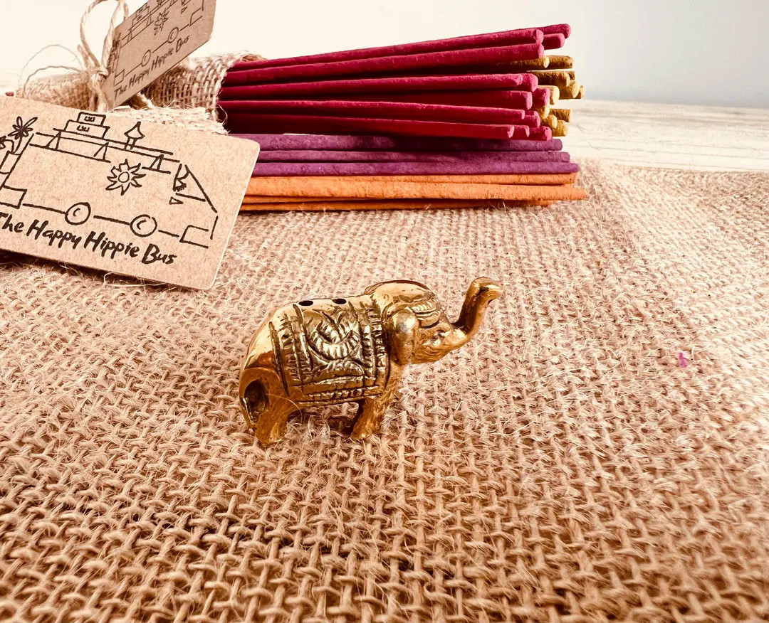 Brass Elephant Incense Stick Holder, Mini Incense Stick Burner Antique Style Finish Incense Holde... | Etsy (US)