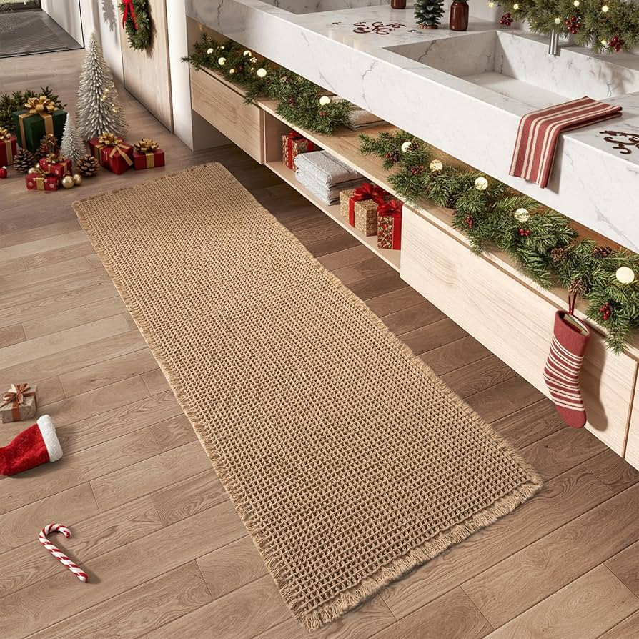 Upgraded Waffle Runner Rug, Super Absorbent Non Slip Bath Mats for Bathroom Floor, Machine Washab... | Amazon (US)