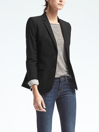 Long-and-Lean Fit Lightweight Wool Blazer | Banana Republic US