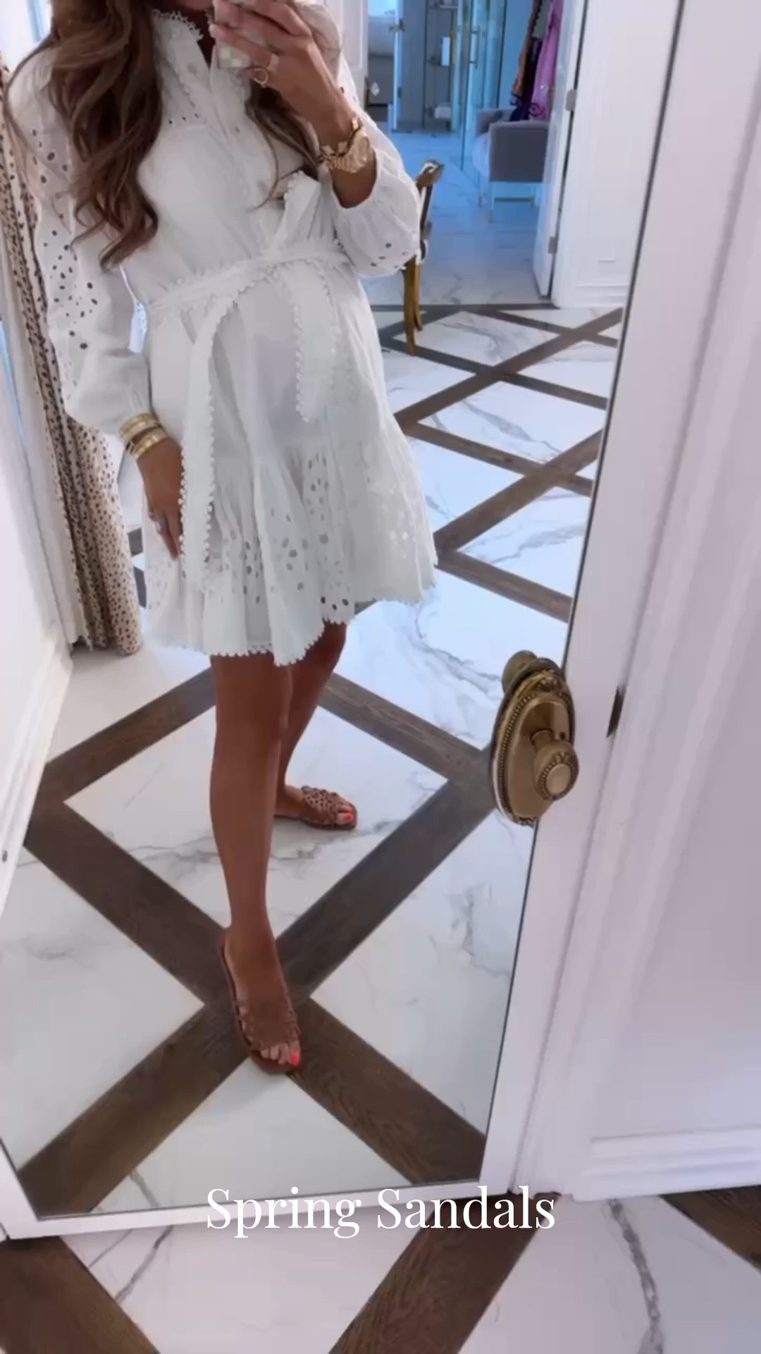 Wearing a size 8 in this dress! I like the brown sandals, but I think I would prefer them in gold!! 

Spring outfits, Spring dress, Spring dresses, Spring outfits 2026, White dress, Gold sandals, Brown sandals, Loewe Lookalikes, Emily Ann Gemma

#LTKootd #LTKstorytime #LTKdayinmylife