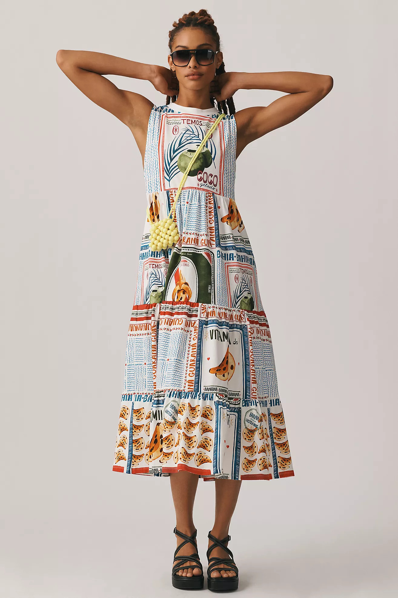Farm Rio Printed Collage Sleeveless Dress | Anthropologie (US)
