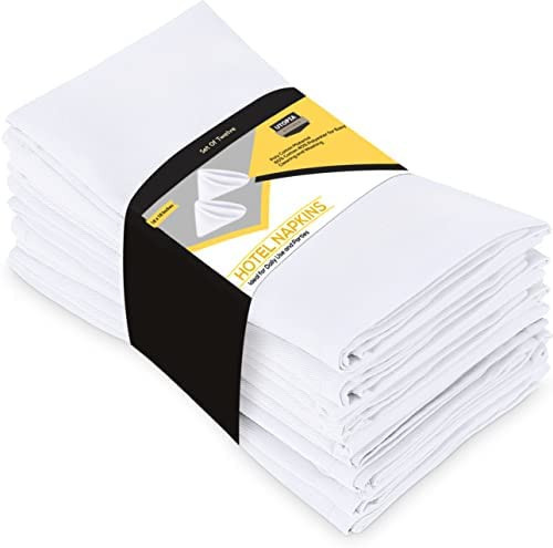 Utopia Kitchen White Cloth Napkins [12 Pack, 18x18 Inch] Cotton Blend Washable and Reusable Table... | Amazon (US)