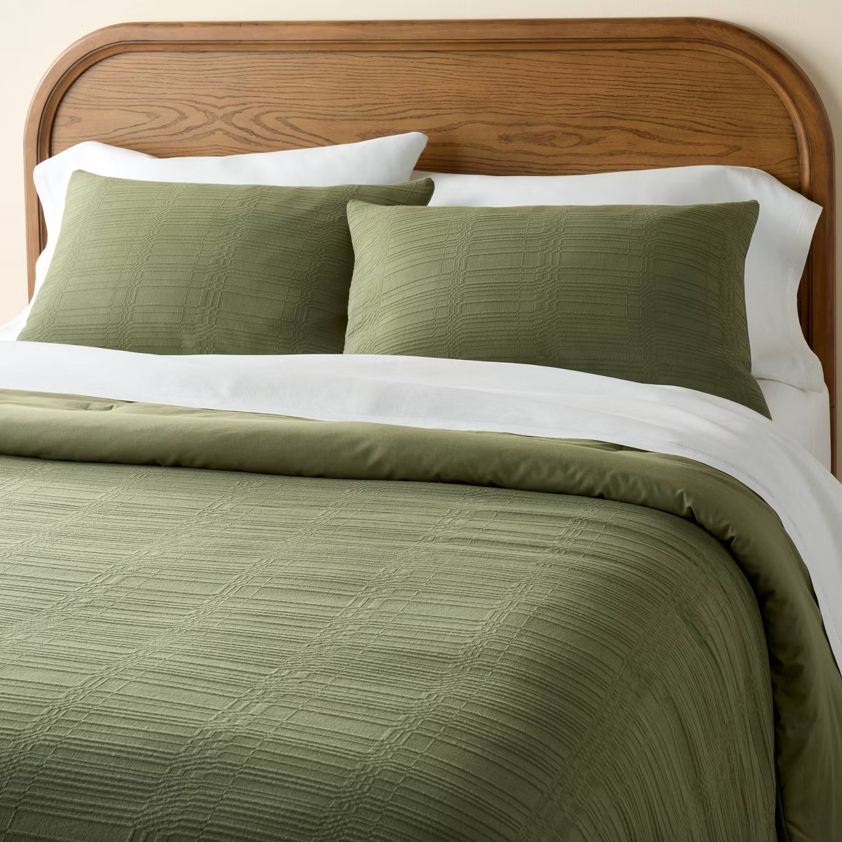3pc Textured Grid Comforter Bedding Set Sage Green - Hearth & Hand™ with Magnolia | Target