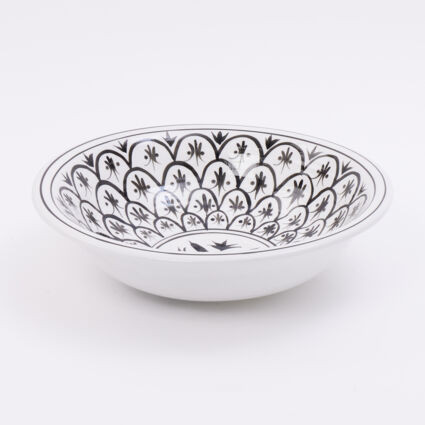 White & Black Round Decorative Bowl 15x54cm | TK Maxx