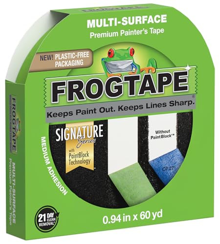 FrogTape Multi-Surface Painters Tape with PAINTBLOCK, 1 Inch Wide (0.94 In. x 60 Yds), Medium Adhesion, Green, 1 Roll (1358463) | Amazon (US)