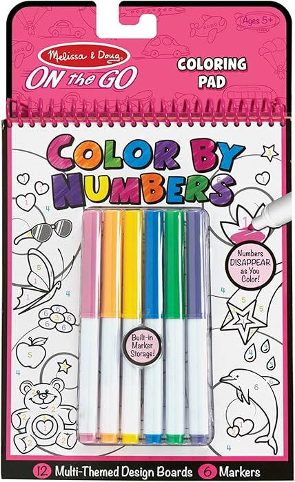 Melissa & Doug On The Go Color by Numbers Kids' Design Board - Unicorns, Ballet, Kittens, and Mor... | Amazon (US)