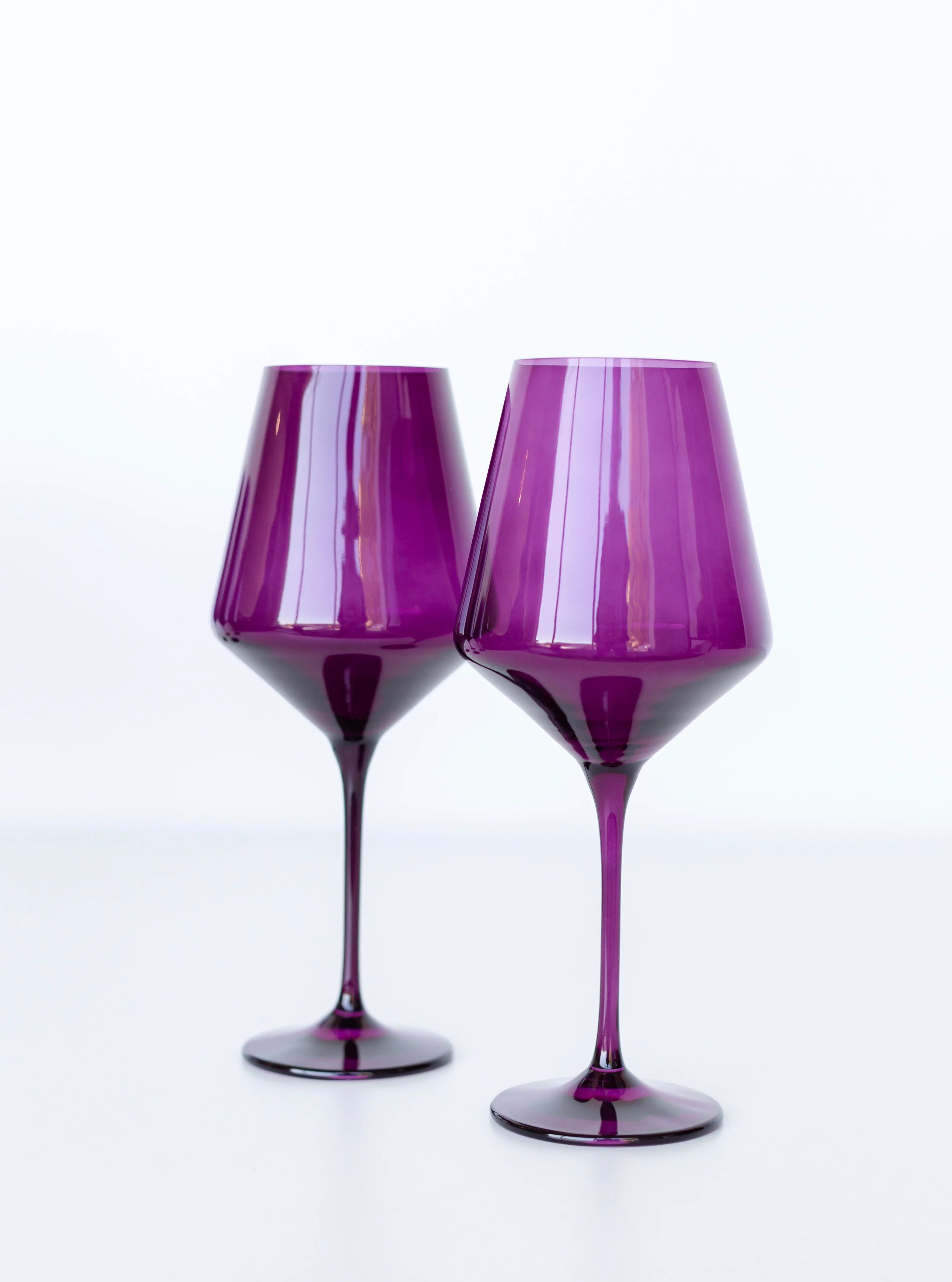 Estelle Colored Wine Stemware - Set of 2 {Amethyst} | Estelle Colored Glass