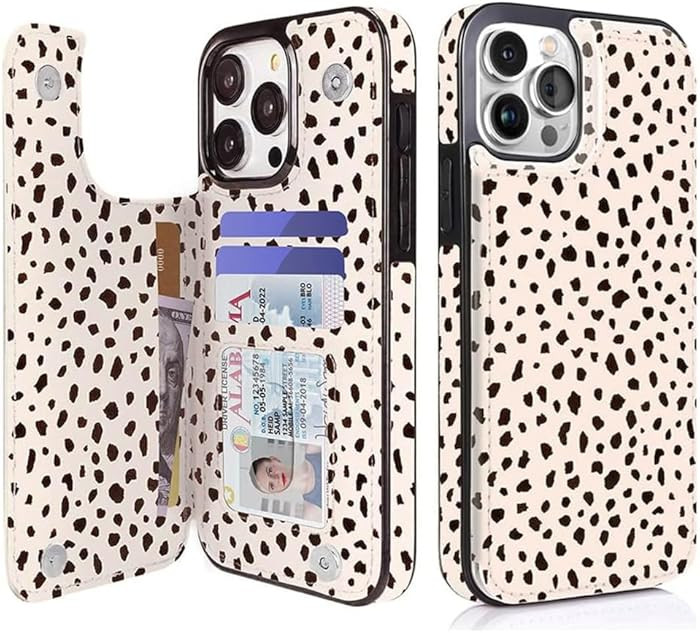 uCOLOR Compatible with iPhone 15 Pro Max 6.7" Wallet Case with Card Holder Slot Folio Flip Leathe... | Amazon (US)