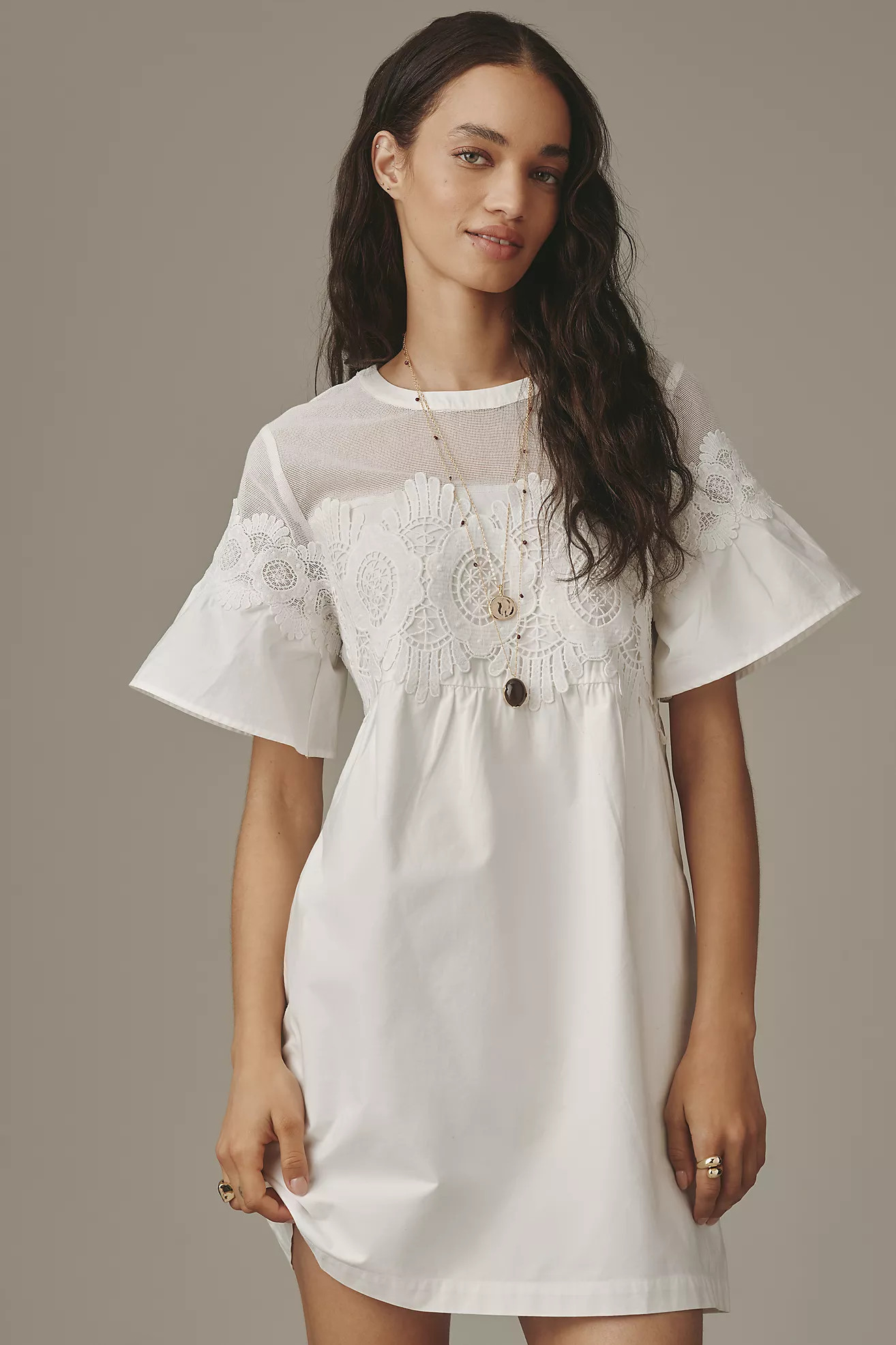 By Anthropologie Cotton Poplin Swing Mini Dress | Anthropologie (US)