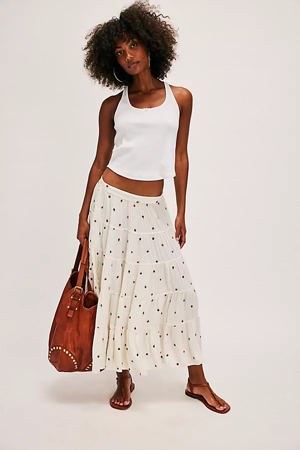 In Full Swing Embroidered Midi Skirt | Free People (Global - UK&FR Excluded)