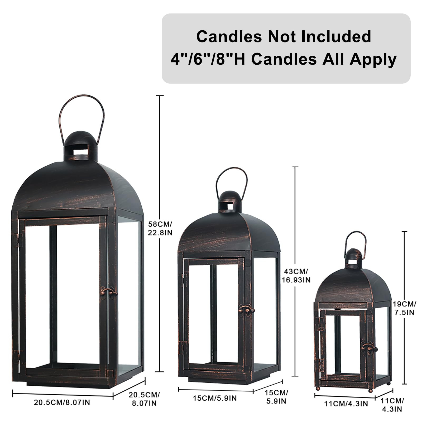 NEEDOMO Lanterns Decorative Outdoor & Indoor, Set of 3 Outdoor Lanterns for Porch, 23" Large Cand... | Amazon (US)