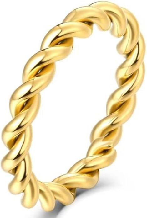 Jude Jewelers 3mm Width Stainless Steel Braided Wire Rope Style Stacking Wedding Band Ring | Amazon (US)