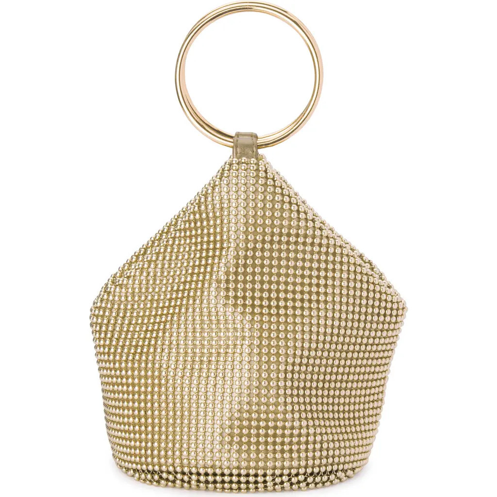 Olga Berg Bianca Mesh Bucket Bag in Gold at Nordstrom | Nordstrom