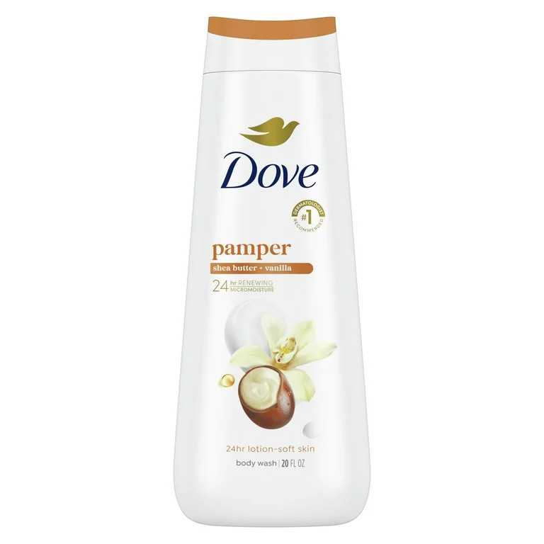 Dove Body Wash for Women Moisturizing Pamper Shea Butter & Vanilla Moisturizing All Skin, 20oz | Walmart (US)