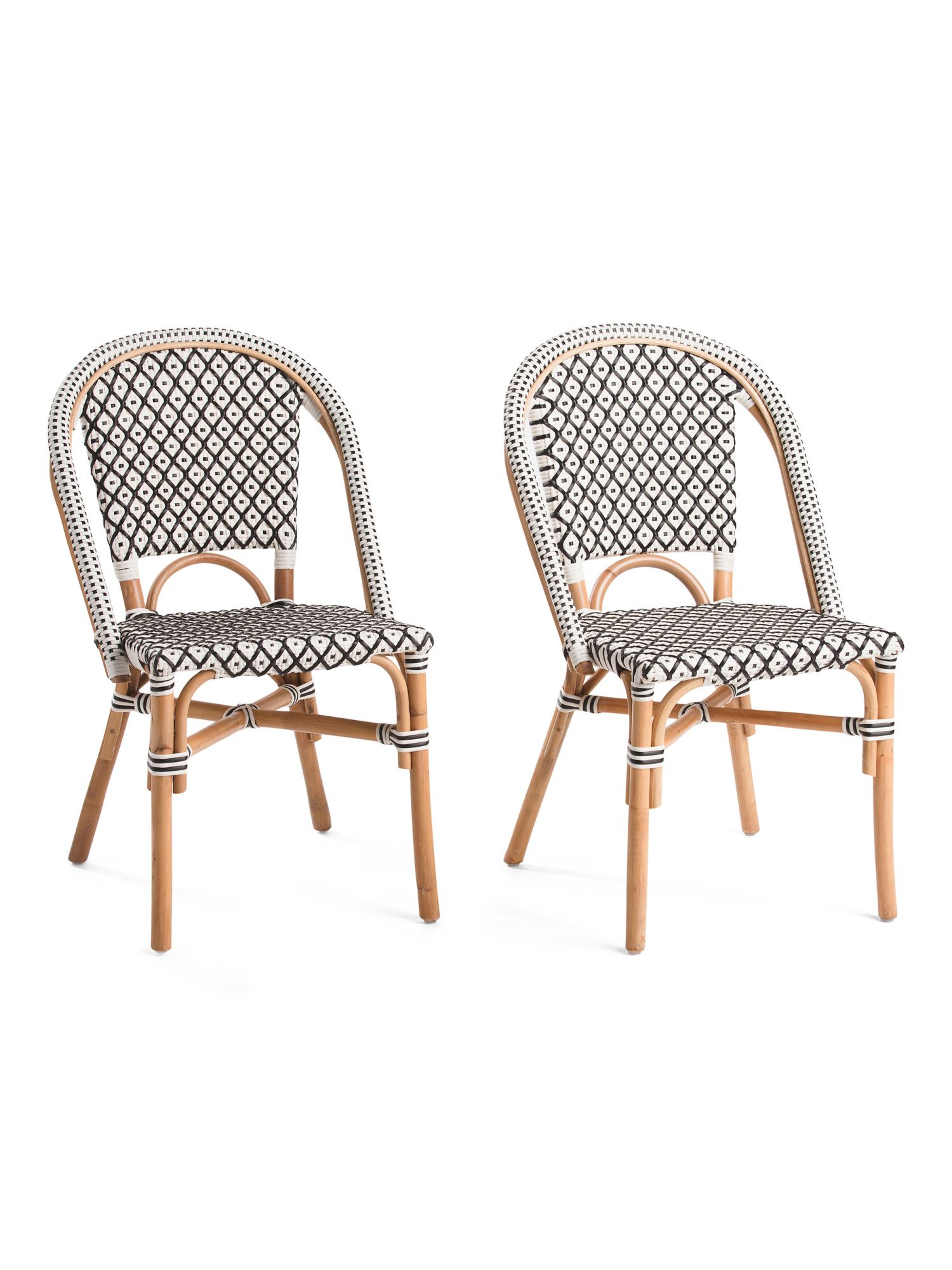 Set Of 2 Indoor Outdoor Diamond Pattern Bistro Chairs | TJ Maxx
