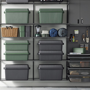like-it® Deep Fluted Stacking Storage Tote Black | The Container Store