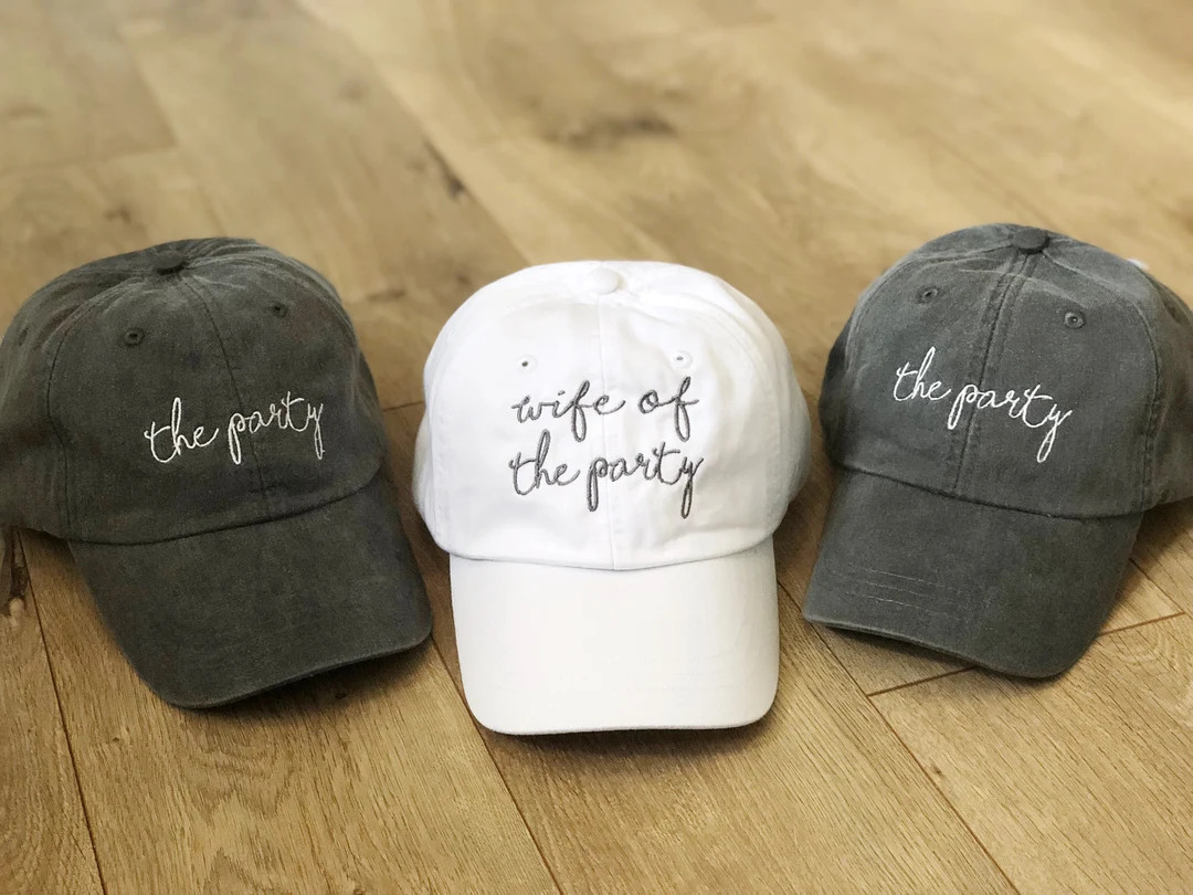 Wife of the Party | Bachelorette Hats | Bridesmaid Hat | Monogram Ball Cap | Monogrammed Hat | Mo... | Etsy (US)