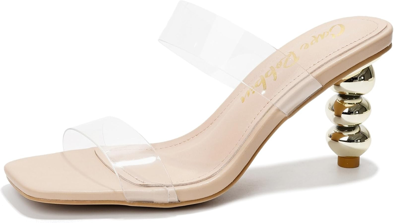 Women's Slip-On Square Toe Block Heels - Clear Chunky Heel Sandals for Wedding, Party, Summer | Comfortable Transparent Mule Shoes (Kimberly) | Amazon (US)