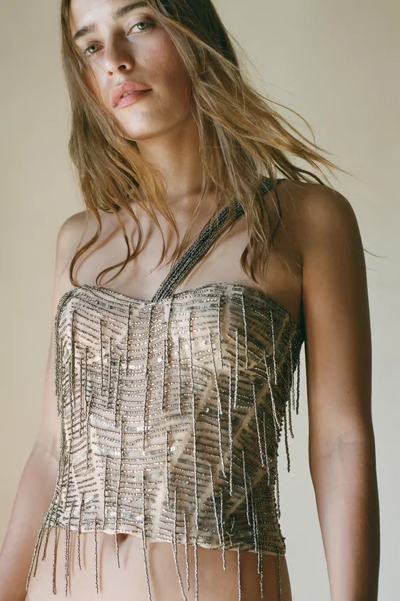 LIMITED EDITION BEADED SEQUIN CORSET | Zara US