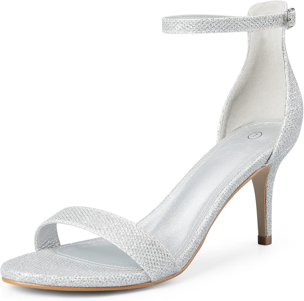 mysoft Women's Stilettos Classic Strappy Open Toe Pump Heel Sandals | Amazon (US)