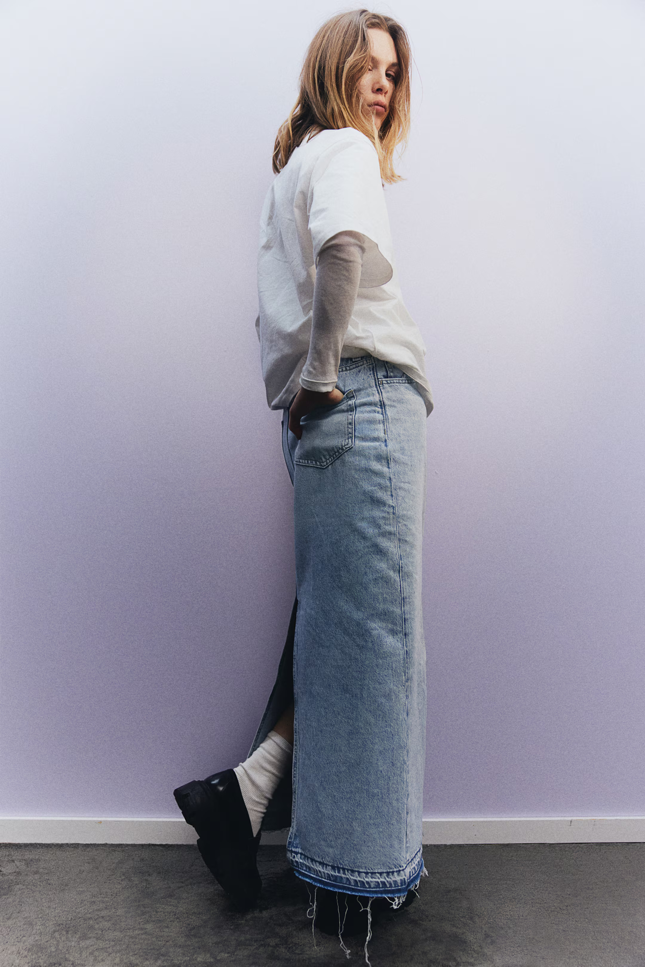 Denim Maxi Skirt | H&M (US + CA)