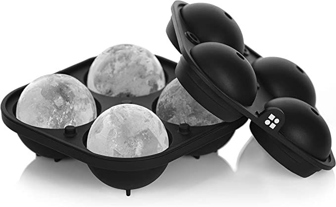 glacio Large Ice Sphere Mold Tray - Whiskey Ice Sphere Maker - Makes 2.5 Inch Ice Balls (Black) | Amazon (US)